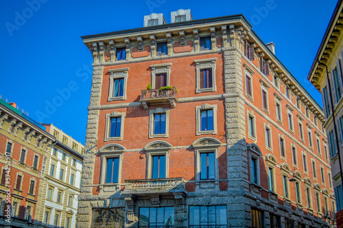 Spring in Italy, Lombardy, Milano, Como lake and city. Landscape view on hills, park, old town and water, with some interesting details, close up and panoramic.