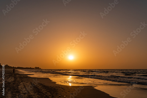 Sunset at the beach  in The Gambia   Africa