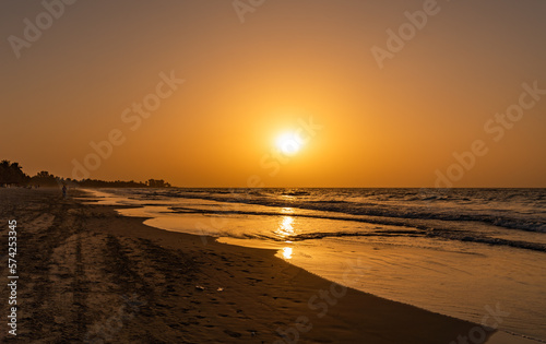 Fototapeta Naklejka Na Ścianę i Meble -  Sunset at the beach  in The Gambia , Africa