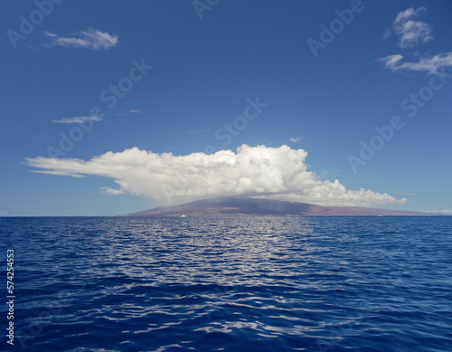 blue sky with cloud over island in the sea