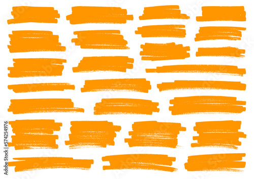 Set Sechsundzwanzig Orange Pinselstriche © Jan Engel