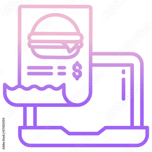 Online Food invoice icon