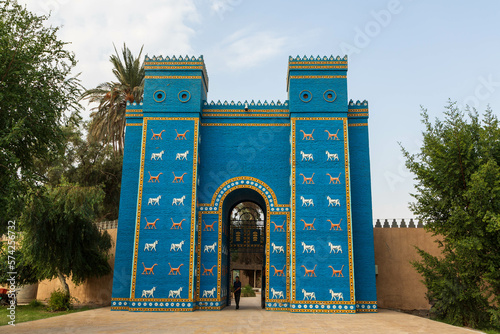 Ishtar Blue Gate the eighth gate to the inner city of Babylon. Iraq photo