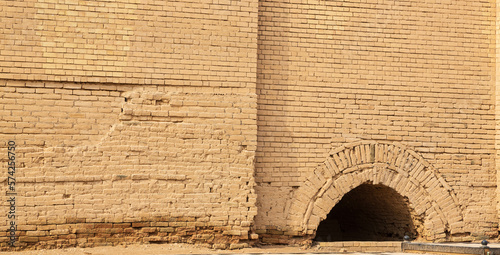 A detail of Babylon great walls. Babylon, Iraq photo