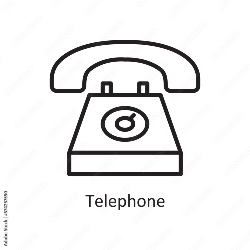 Telephone Vector Outline icon Design illustration. Communication Symbol on White background EPS 10 File Telephone Vector Outline icon Design illustration. Communication Symbol on White background EPS 10 File