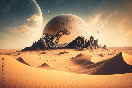 alien planes landscape, sand dunes