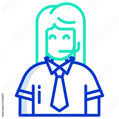Commentator girl icon