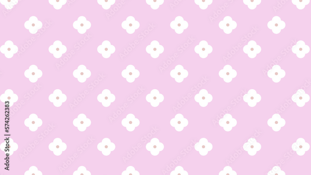 Pink seamless pattern with white flowers Pink seamless pattern with white flowers