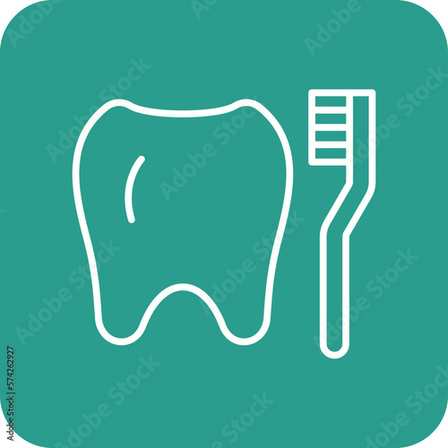 Cleaning Tooth with Brush Icon
