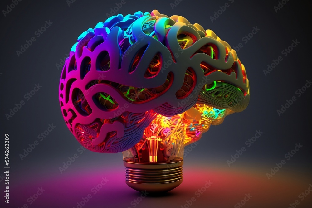 Ligth bulb brain - idea Ligth bulb brain - idea