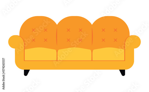 Yellow Sofa Icon Animated Vector Illustration Isolated on White Background