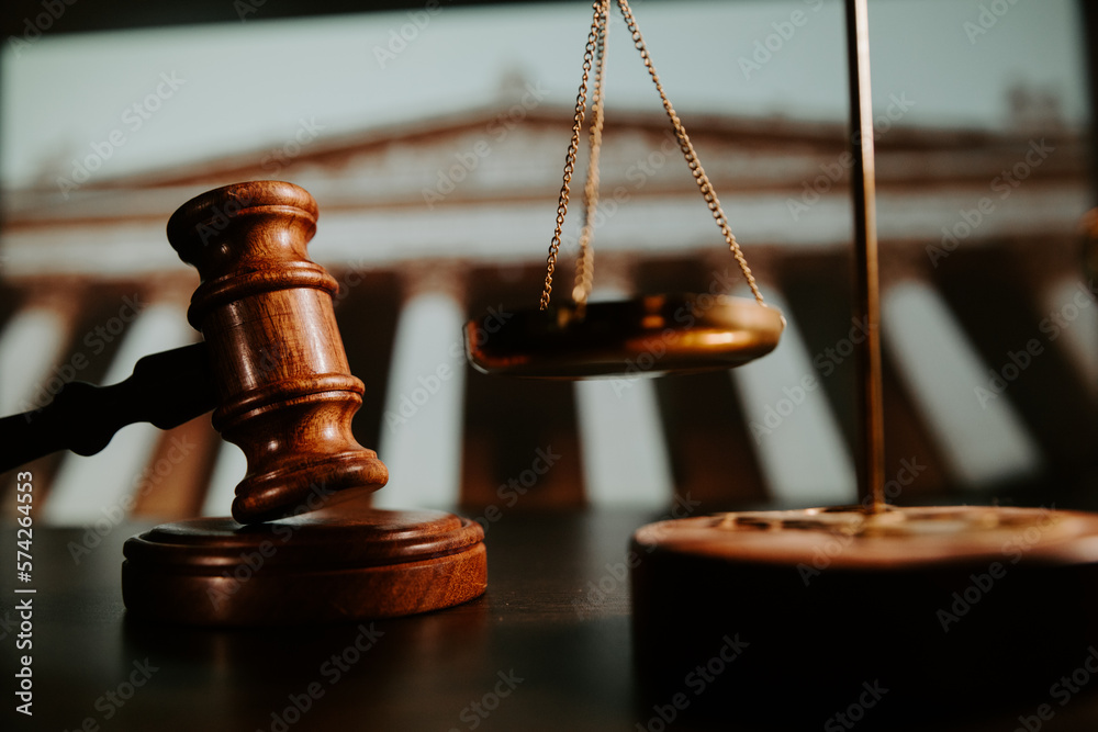 Gavel and scale. Justice and law concept Gavel and scale. Justice and law concept