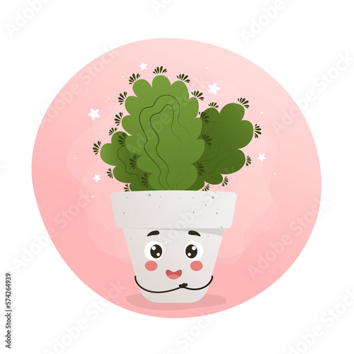 cute kawaii houseplant, kawaii cacti, a cactus in a pot, houseplant, home garden, gardening, plant lover, houseplant shop concept, greenhouse 