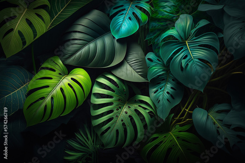 Plant and leaves background  floral tropical pattern for background