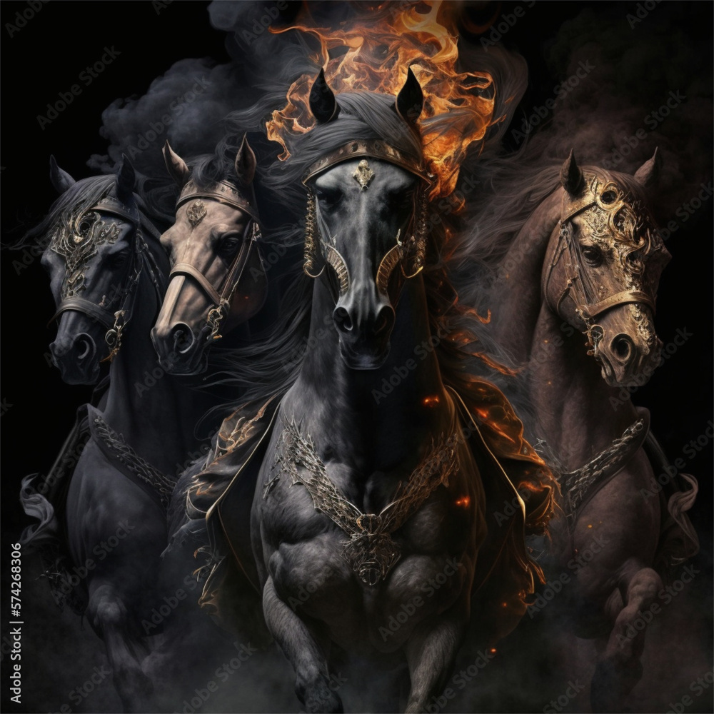 Ai Generated Art - The Four Riders of the End Times Illustration Stock |  Adobe Stock