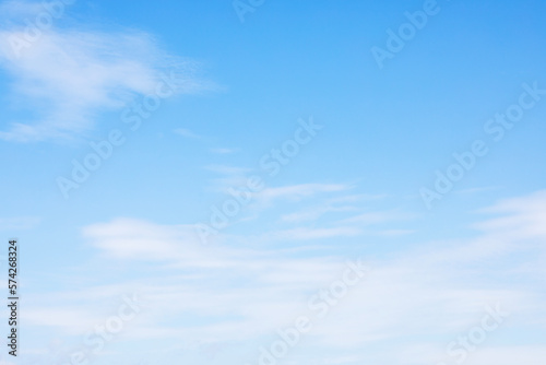 Fototapeta Naklejka Na Ścianę i Meble -  Fantastic soft white clouds against blue sky and copy space horizontal shape