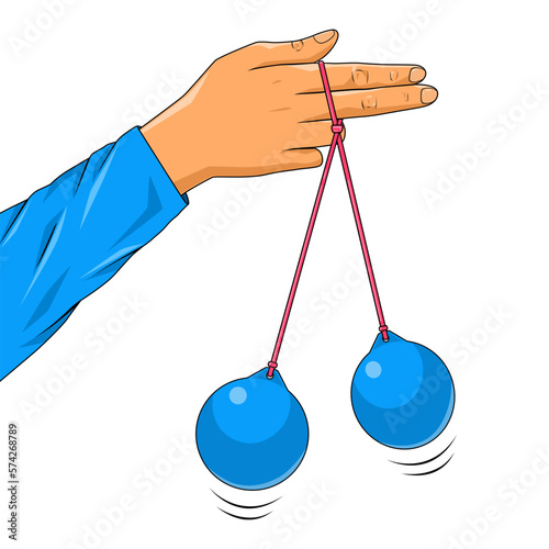 Lato-lato (Clackers) is a children's game that is currently viral in Indonesia, isolated on white background  photo