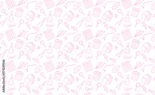 seamless pattern with school