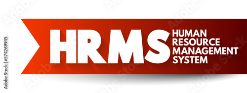 HRMS Human Resource Management System - suite of software applications used to manage human resources and related processes, acronym text concept background