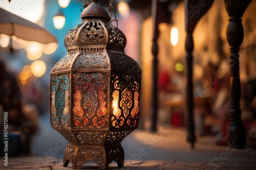 Lantern during Ramadan, Generative AI