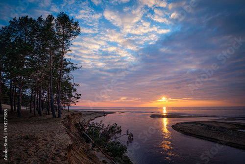 sunset over the river