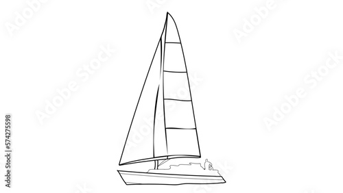 Sailboat Line Drawing