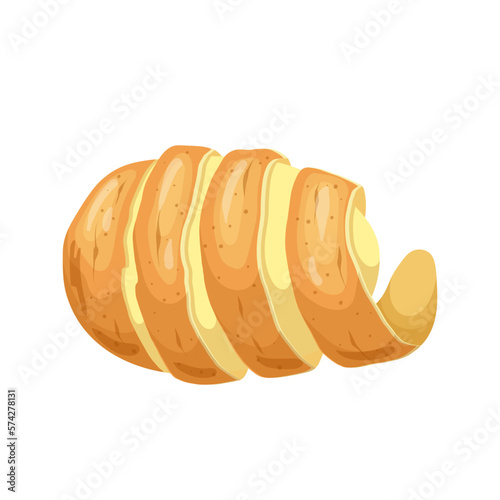 potato peel cartoon vector illustration color sign