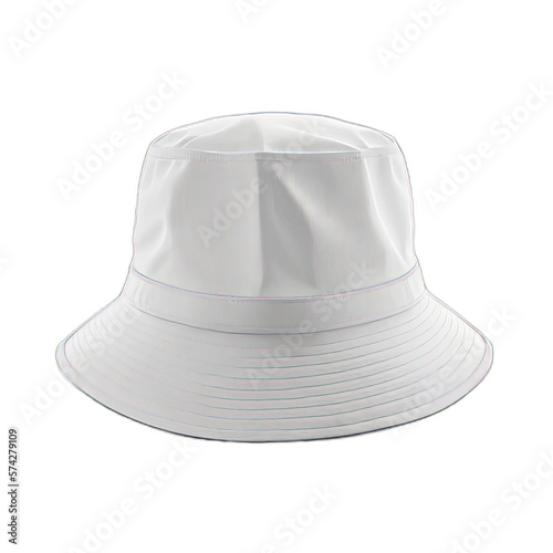 Bucket hat isolated, mockup template. White bucket hat. Design template. Mock-up for branding and advertise isolated on transparent background.