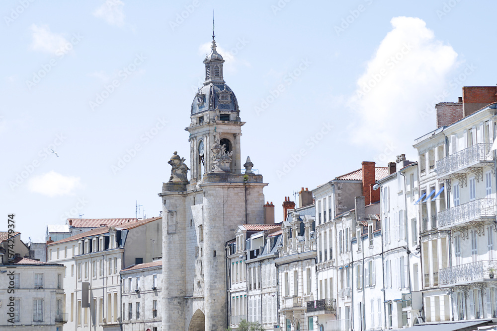 The clock tower (Grosse Horloge) in La Rochelle, France