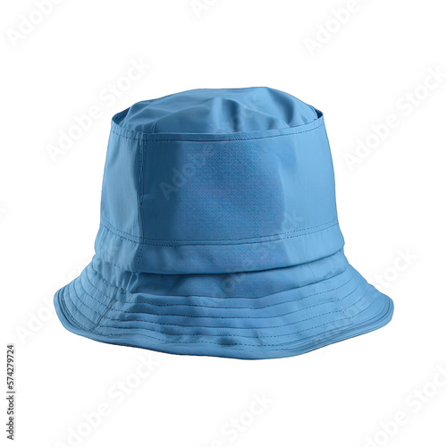 Bucket hat isolated, mockup template. Blue bucket hat. Design template. Mock-up for branding and advertise isolated on transparent background.