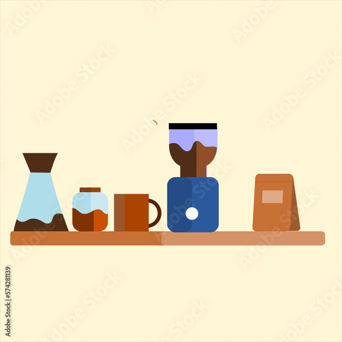 equipment for making coffee. coffee tool. coffee maker. barista tools