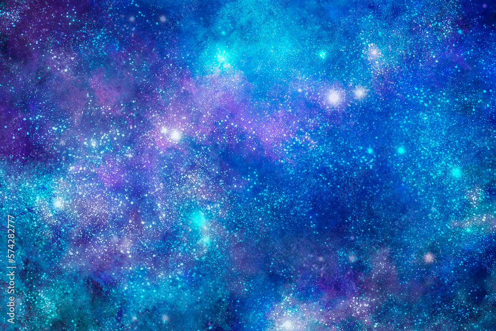 Night sky with star, abstract watercolor texture background, illustration