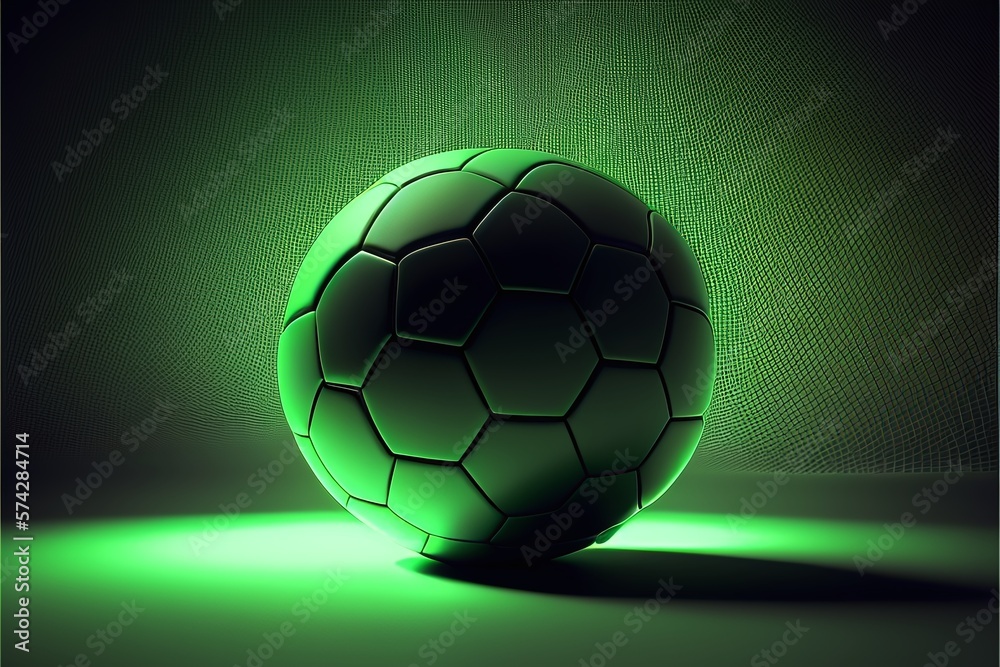 Soccer Ball in a Greenish and Smoky Environment Generated by AI