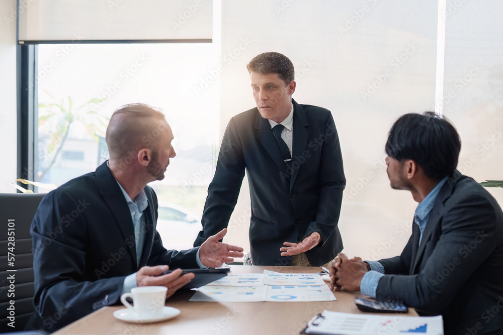 Group of Business financial with finance reports to analyze big data, balance sheet, strategy at meeting room. Group of Business financial with finance reports to analyze big data, balance sheet, strategy at meeting room.
