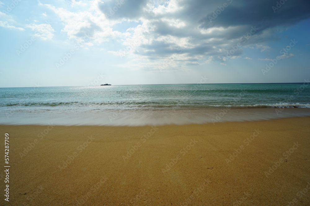 Viewpoint of the sea and planes in Mai Khao Beach, Phuket