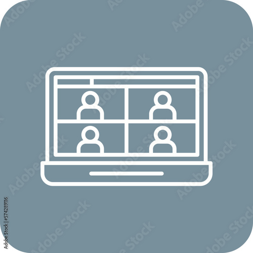 Meeting on Laptop Icon