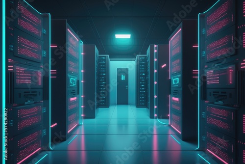 A room full of super computer generated by AI