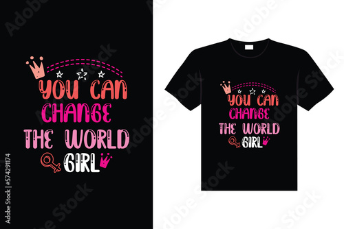 International Women's stickers lettering typography t-shirt design