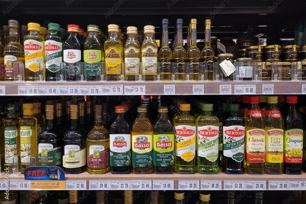 PENANG, MALAYSIA 22 FEB 2023 Various choices of local and imported