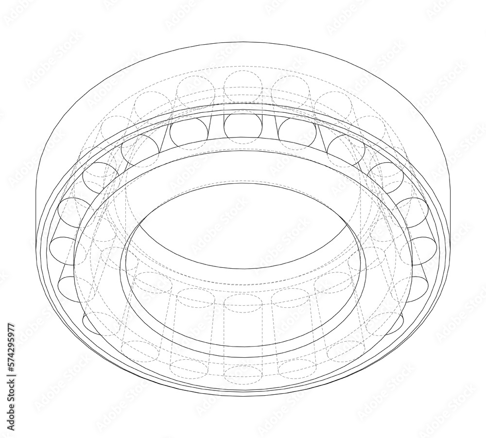 Roller bearing. 3d illustration