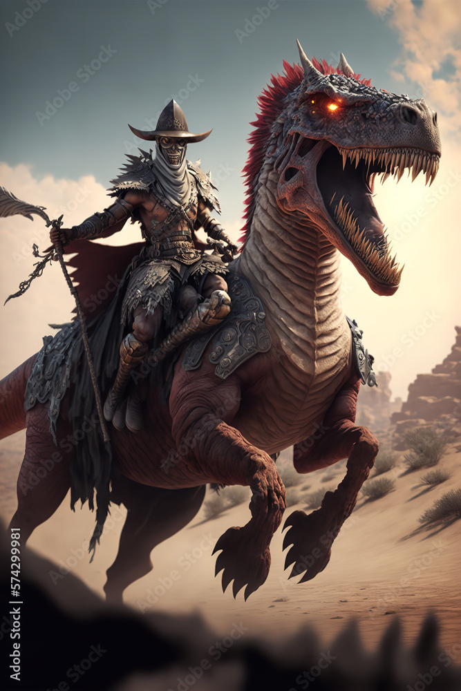 barbarian riding a Bahariasaurus Generative AI barbarian riding a Bahariasaurus Generative AI