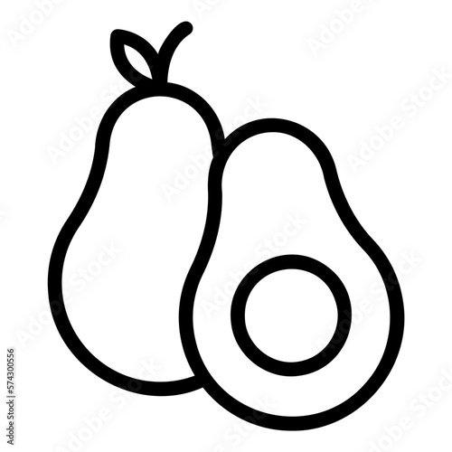avocado line icon
