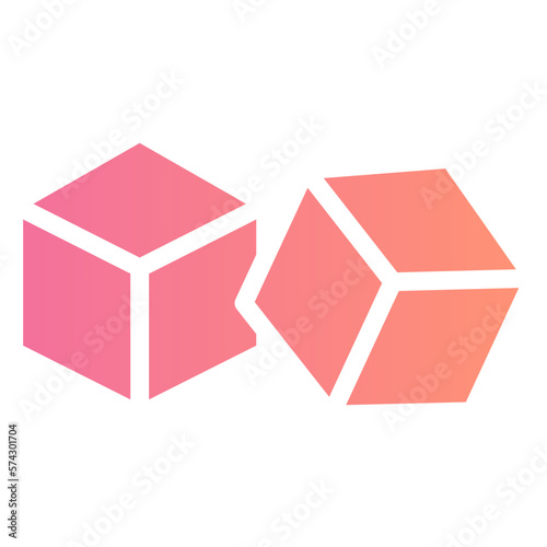 sugar cube gradient icon