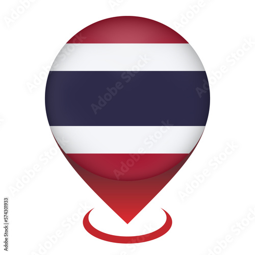 Map pointer with contry Thailand. Thailand flag. Vector illustration. Free Download Map pointer with contry Thailand. Thailand flag. Vector illustration. - GFXLoad