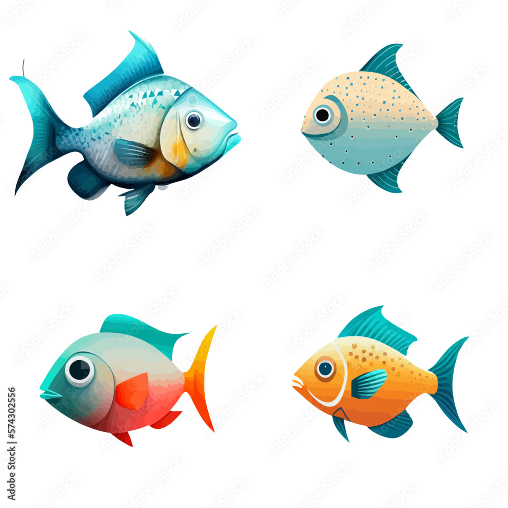 Fototapeta premium cute fish design with transparent background