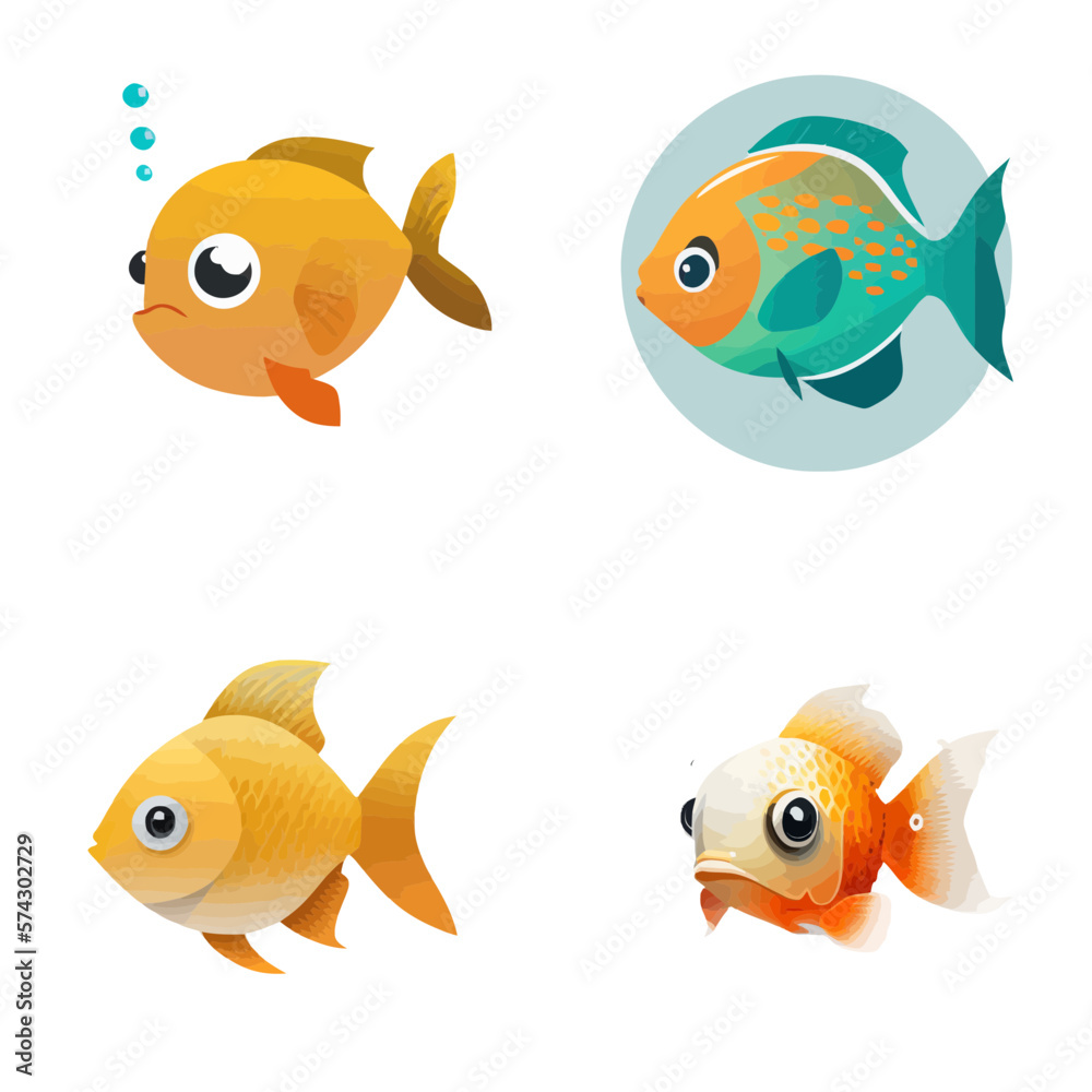 Naklejka premium cute fish design with transparent background