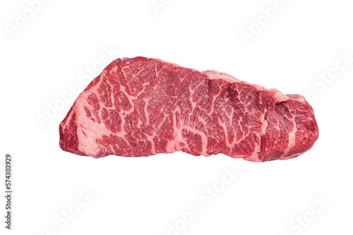 Raw Denver beef meat Steak. Isolated, transparent background