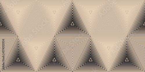 retro geometric pattern triangles linear ivory brown shades