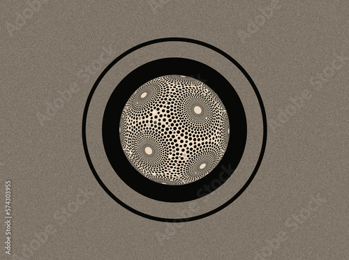 dotted sphere target with film grain