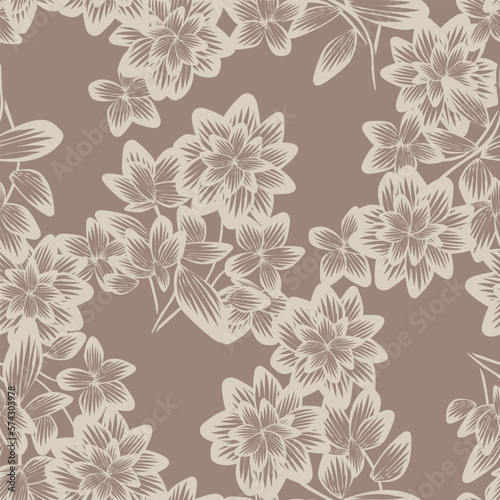 Oriental Floral Seamless Pattern Design